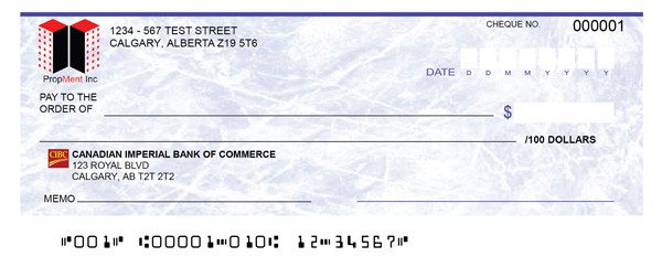 Order CIBC Cheques in Canada, CIBC Bank Cheques - Cheque Print