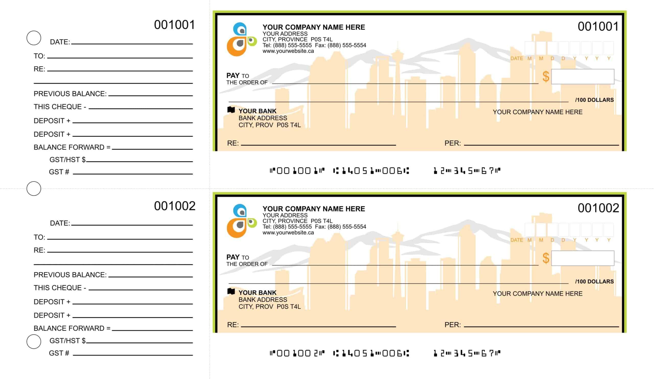 2 Per Page Custom Manual Cheques Product Cheque Print